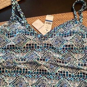 NWT - Tommy Bahama Floral Isles Long Tankini, Size XL